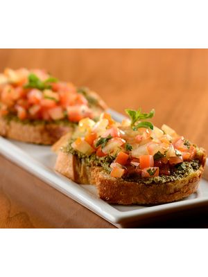 Bruschetta com Molho Pesto Genovese La Pastina