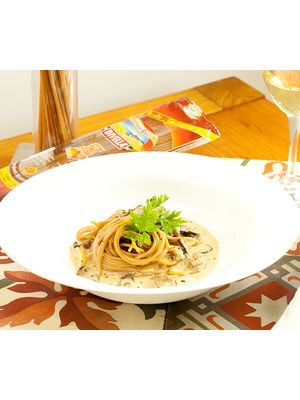 Spaghetti Integral ao creme de Funghi Porcini