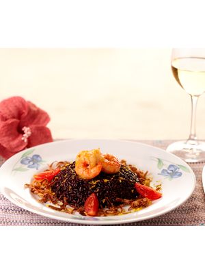 Arroz Negro com Camarões