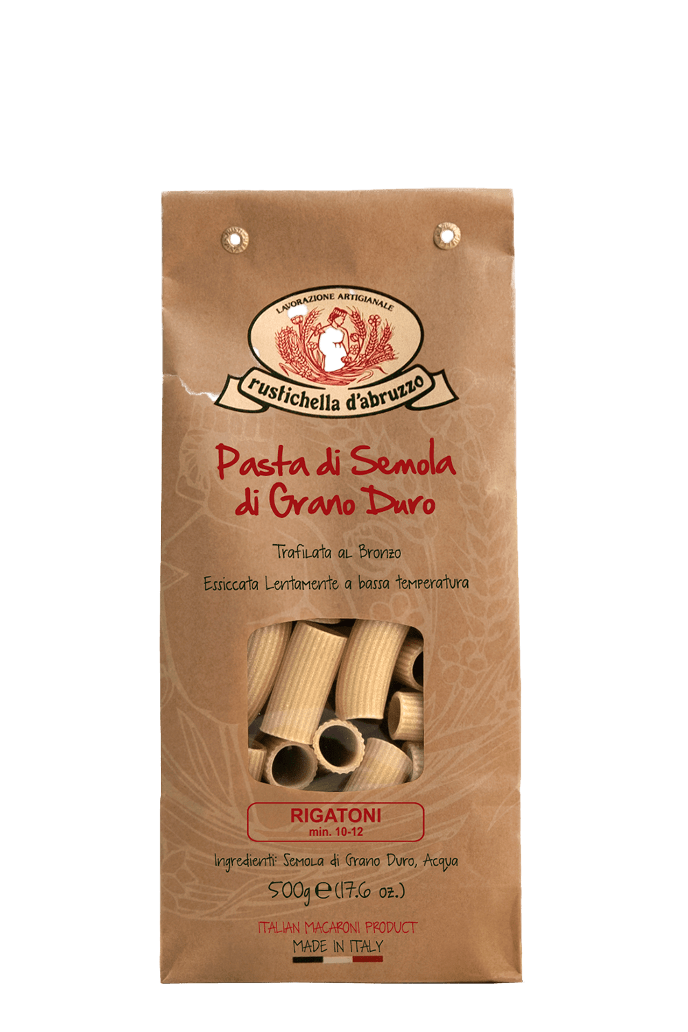 Rigatoni Trafilata Al Bronzo Italiano 500G Rustichella