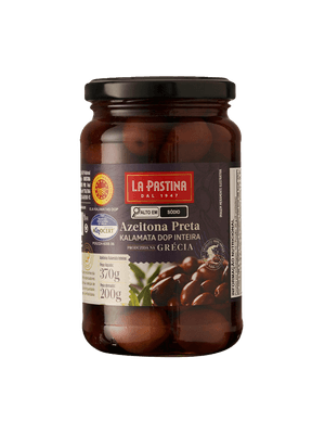 Azeitona Grega Preta Kalamata Inteira 370G La Pastina