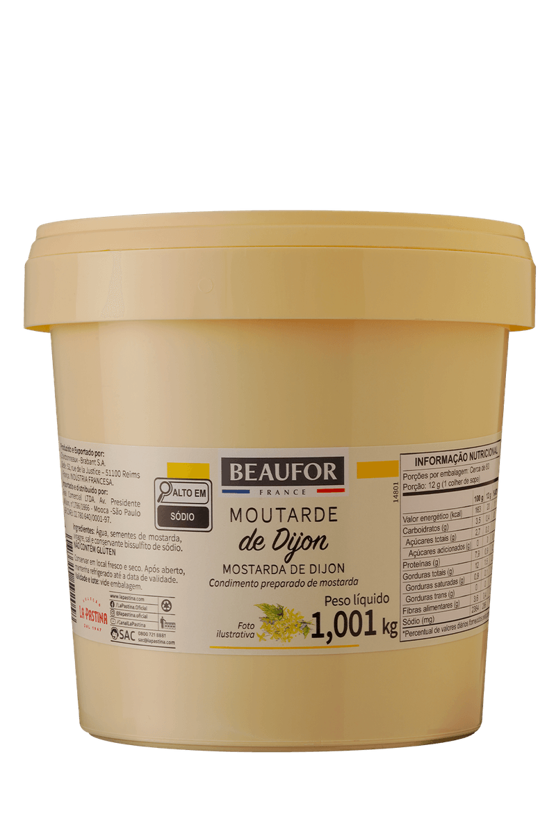 021324 - Mostarda Francesa Beaufor Dijon Balde 1,001kg